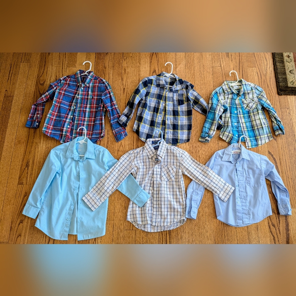 Toddler Boy 4t Bundle With 6 Button Down Shirts